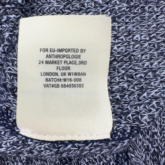 Deletta Anthropologie size XS Blue  Cold Shoulder Round‎ Neck Stretch Knit Top - Picture 7 of 11